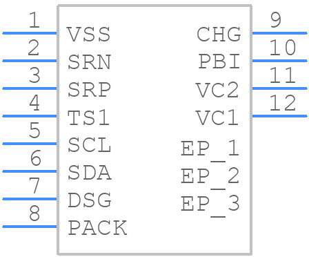 BQ28Z610DRZR-R1 - Texas Instruments - PCB symbol
