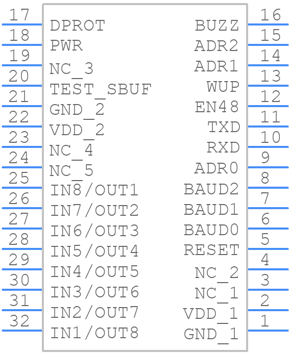 EA eDIP128B-6LW - Display Visions - PCB symbol