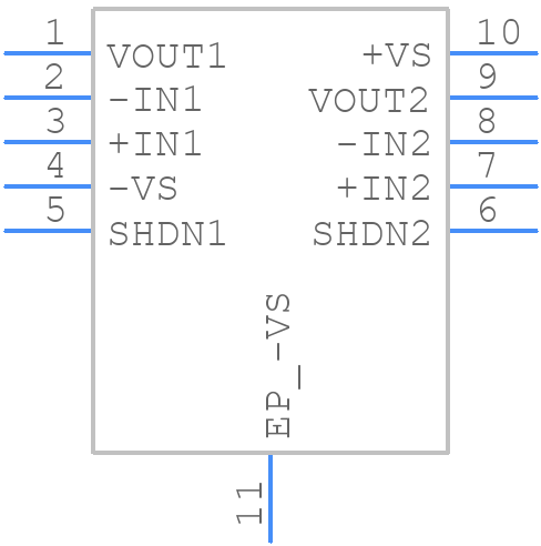 ADA4097-2HCPZ - Analog Devices - PCB symbol