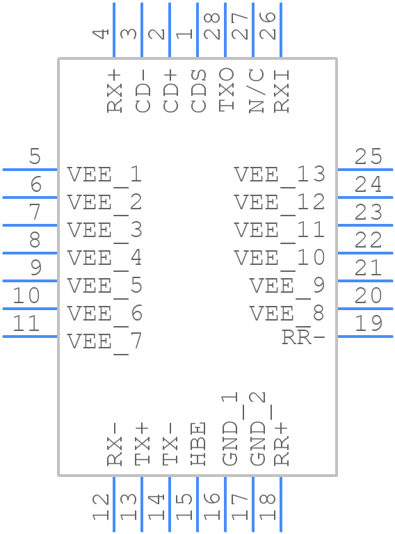 78Q8392LA03-28CH/F - Analog Devices - PCB symbol