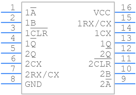 74VHC123AMX - onsemi - PCB symbol