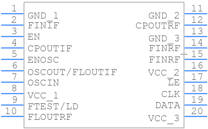 LMX2433SLEX/NOPB - Texas Instruments - PCB symbol