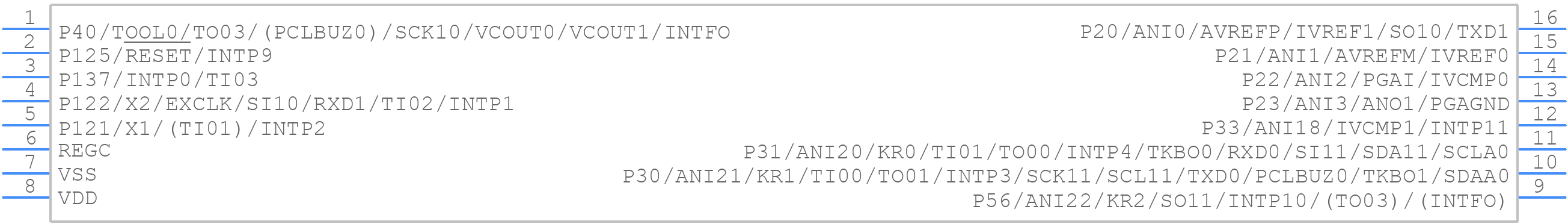R5F1054AGSP#10 - Renesas Electronics - PCB symbol