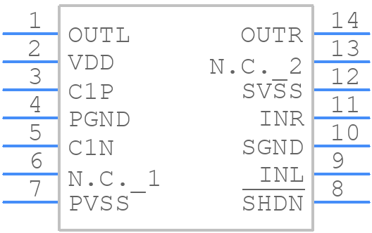 MAX9728AEUD+T - Analog Devices - PCB symbol