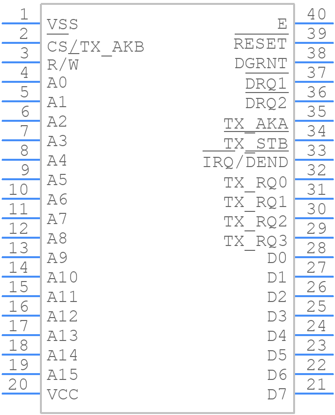 MC68A44CP - Motorola - PCB symbol