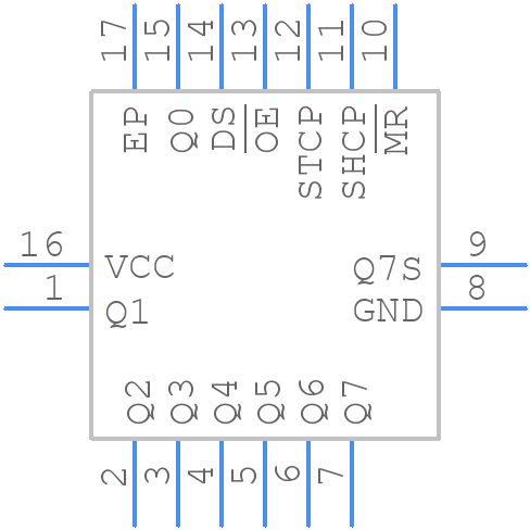 74VHC595BQ-Q100X - Nexperia - PCB symbol