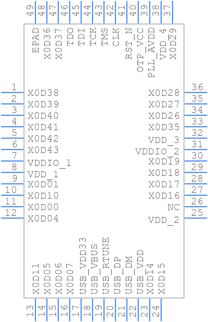XU208-128-QF48-C10 - XMOS - PCB symbol