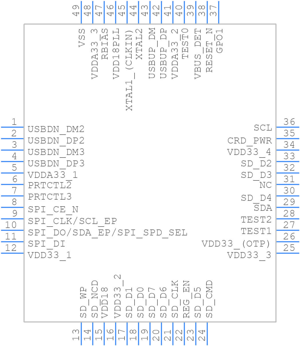 USB2642T/ML - Microchip - PCB symbol
