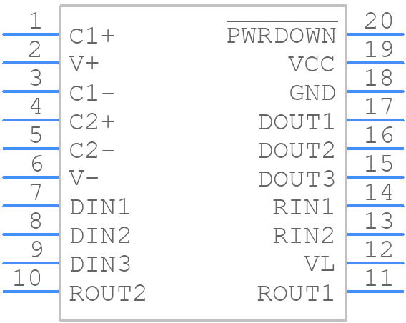 TRS3386ECPWRG4 - Texas Instruments - PCB symbol
