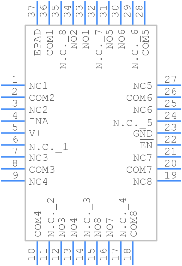 MAX4761ETX+T - Analog Devices - PCB symbol