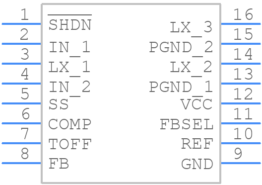 MAX1644EAE+ - Analog Devices - PCB symbol