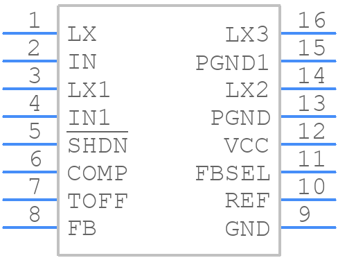 MAX1830EEE+ - Analog Devices - PCB symbol