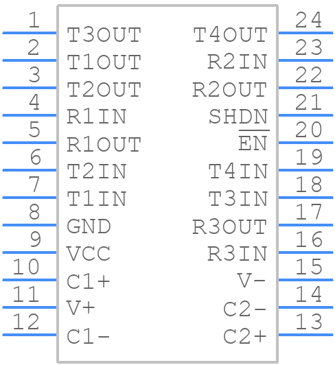 MAX206ECAG+ - Analog Devices - PCB symbol