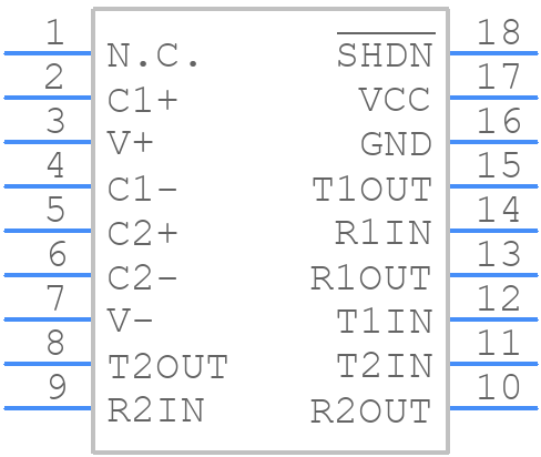 MAX222CPN+ - Analog Devices - PCB symbol