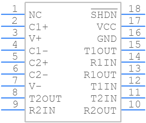 MAX222CWN+ - Analog Devices - PCB symbol
