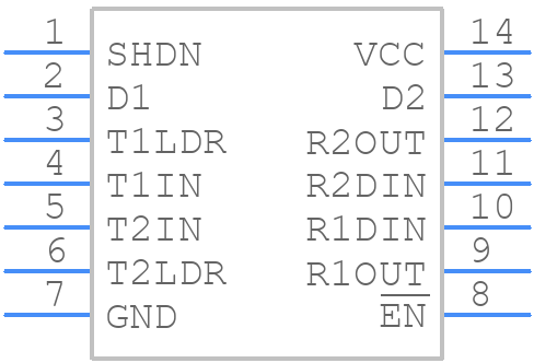 MAX250CSD+ - Analog Devices - PCB symbol
