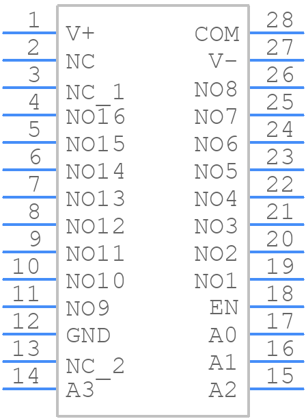 MAX306CWI+ - Analog Devices - PCB symbol