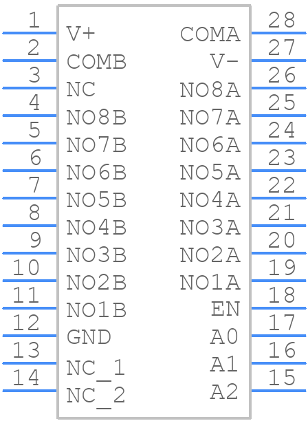 MAX307CWI+ - Analog Devices - PCB symbol