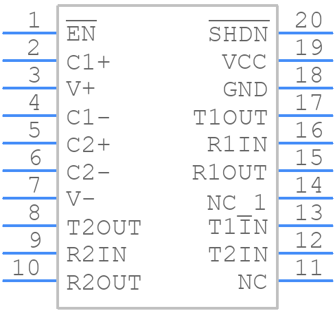 MAX3222ECUP+ - Analog Devices - PCB symbol
