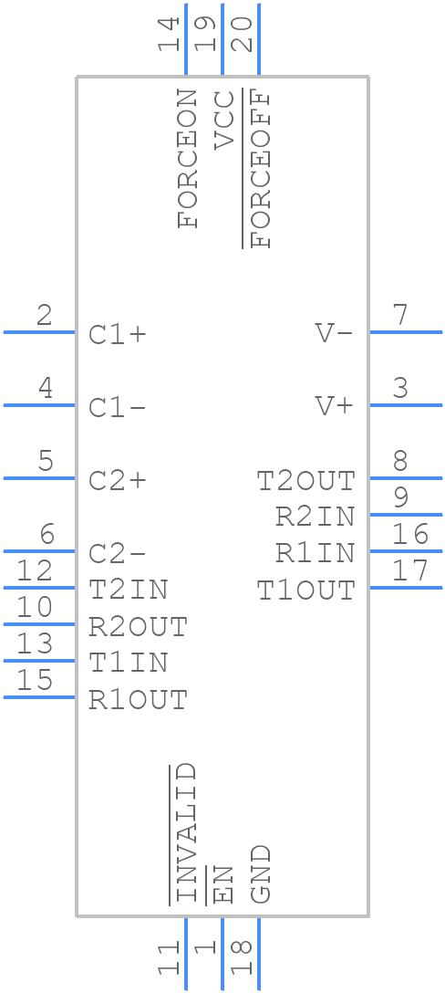 MAX3223EEAP+ - Analog Devices - PCB symbol