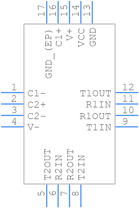 MAX3232EETE+ - Analog Devices - PCB symbol