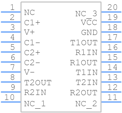 MAX3232EEUP+ - Analog Devices - PCB symbol