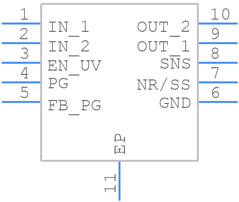 TPS7A9401DSCR - Texas Instruments - PCB symbol