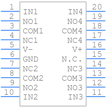 MAX333CPP+ - Analog Devices - PCB symbol