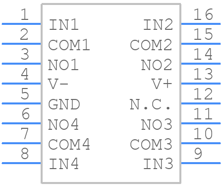 MAX392CSE+ - Analog Devices - PCB symbol