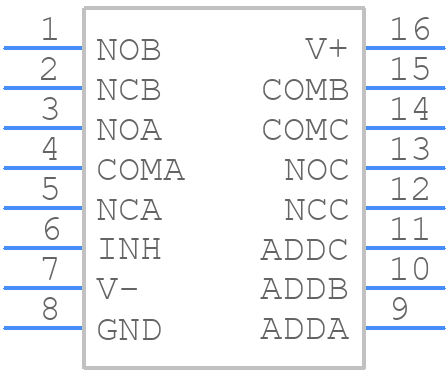 MAX4053ACSE+ - Analog Devices - PCB symbol