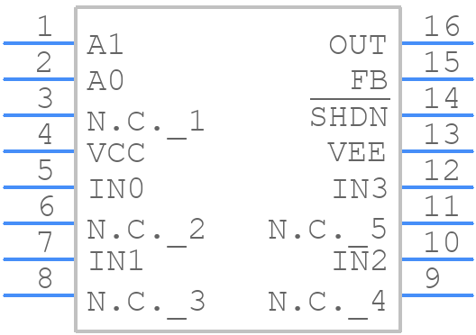MAX4311EEE+ - Analog Devices - PCB symbol
