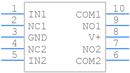 MAX4636EUB+ - Analog Devices - PCB symbol