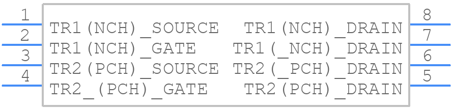 SP8M41HZGTB - ROHM Semiconductor - PCB symbol