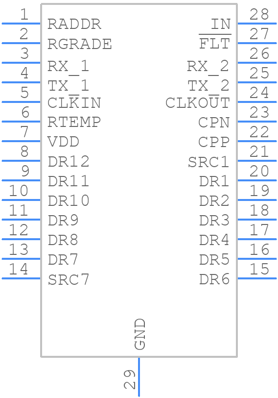 MAX25608BAUI/V+T - Analog Devices - PCB symbol