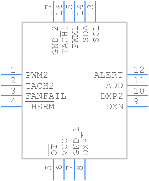 MAX6639FATE+T - Analog Devices - PCB symbol