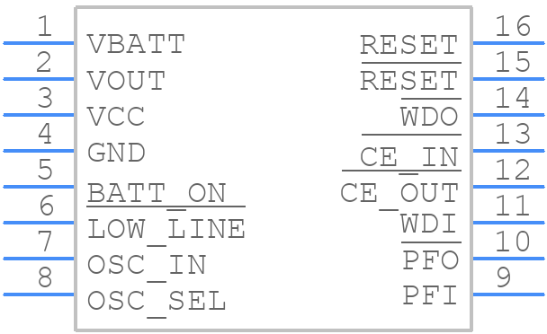 MAX695CPE+ - Analog Devices - PCB symbol