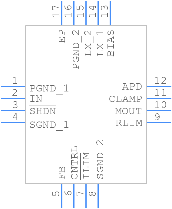 MAX15059AATE+T - Analog Devices - PCB symbol