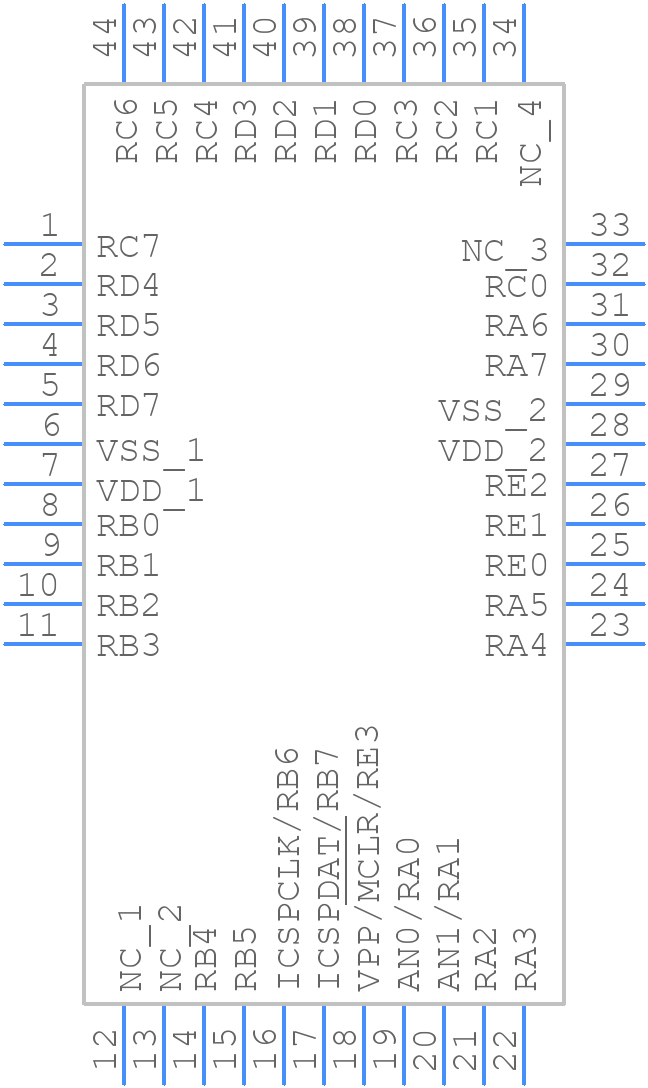 PIC16LF1777-I/PT - Microchip - PCB symbol