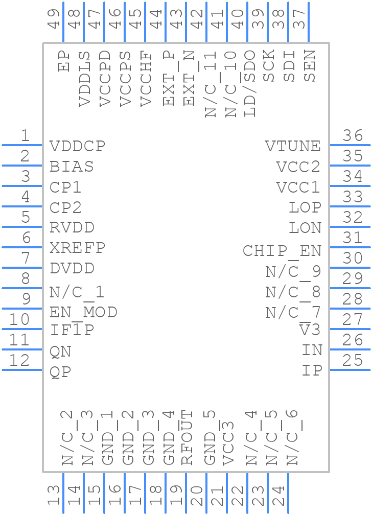 HMC1197LP7FE - Analog Devices - PCB symbol