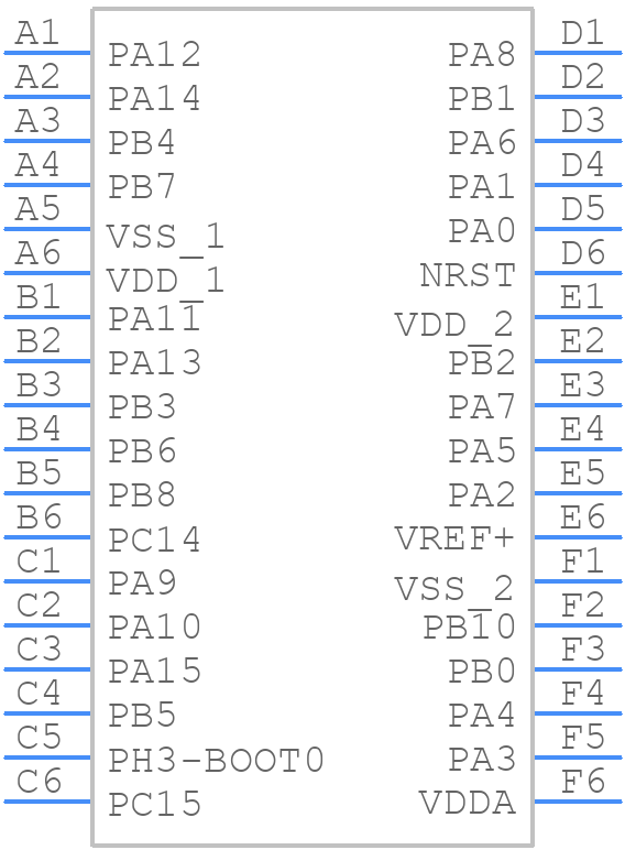 STM32L422TBY6TR - STMicroelectronics - PCB symbol