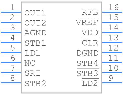 AD7543JNZ - Analog Devices - PCB symbol