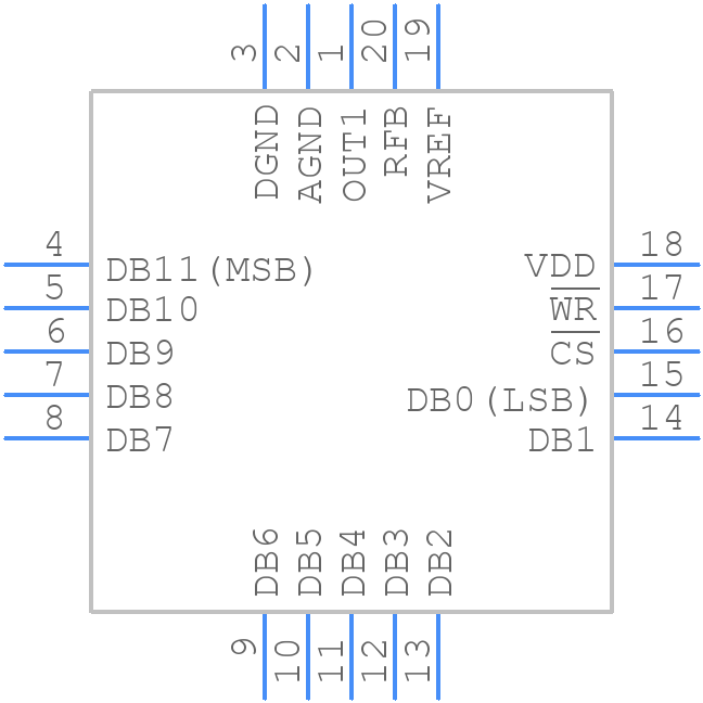 AD7545AKPZ - Analog Devices - PCB symbol