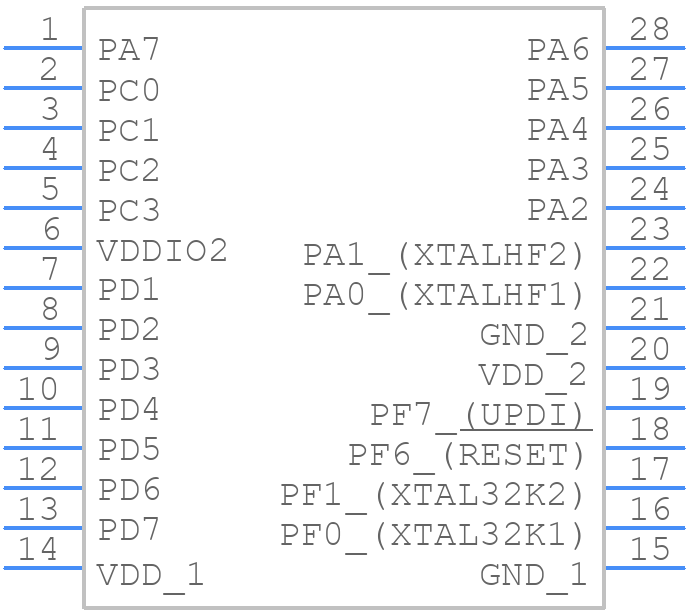 AVR64DD28-I/SS - Microchip - PCB symbol