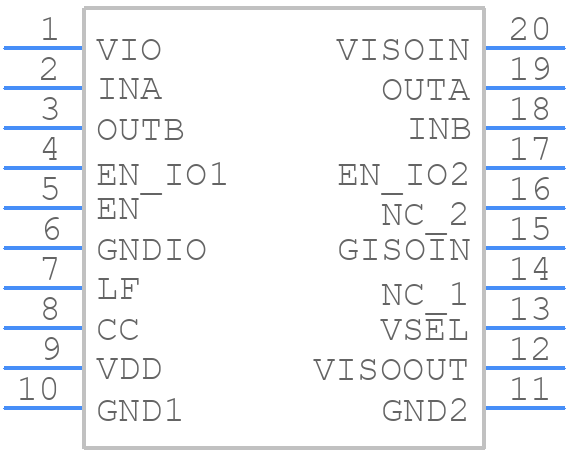 ISOW7721DFMR - Texas Instruments - PCB symbol