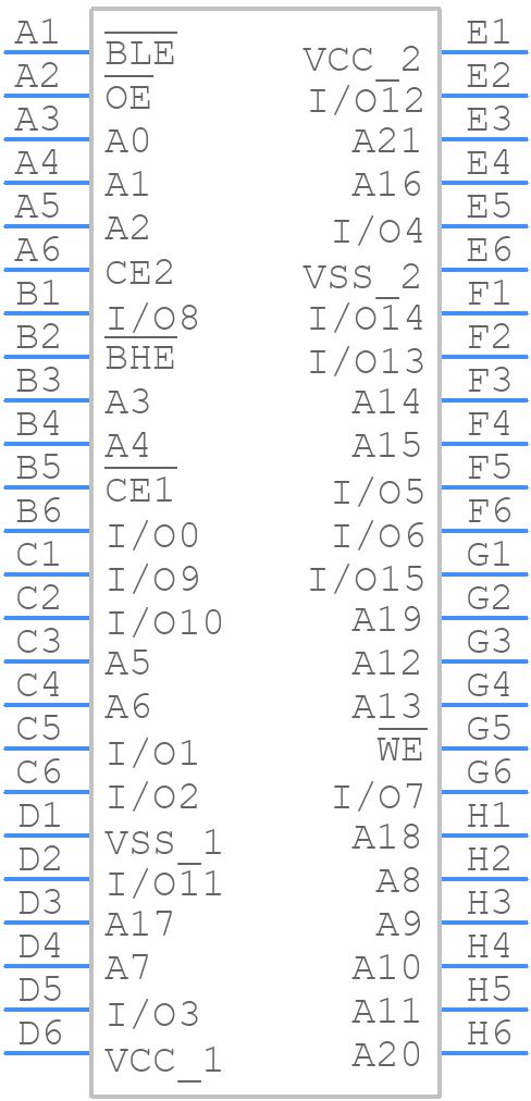 CY62187EV30LL-55BAXI - Infineon - PCB symbol