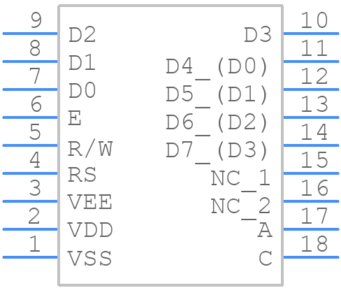 EADIP162-DNLED - Display Visions - PCB symbol