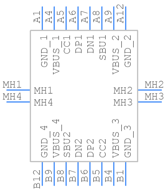 USB4145-03-0070-C - GCT (GLOBAL CONNECTOR TECHNOLOGY) - PCB symbol