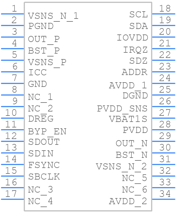 TAS2780RYAR - Texas Instruments - PCB symbol