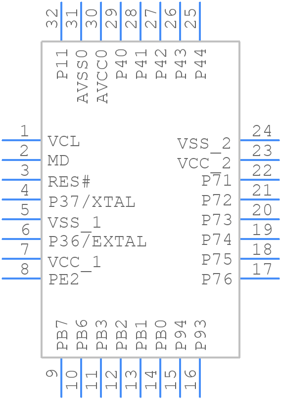 R5F513T3ADFJ#10 - Renesas Electronics - PCB symbol