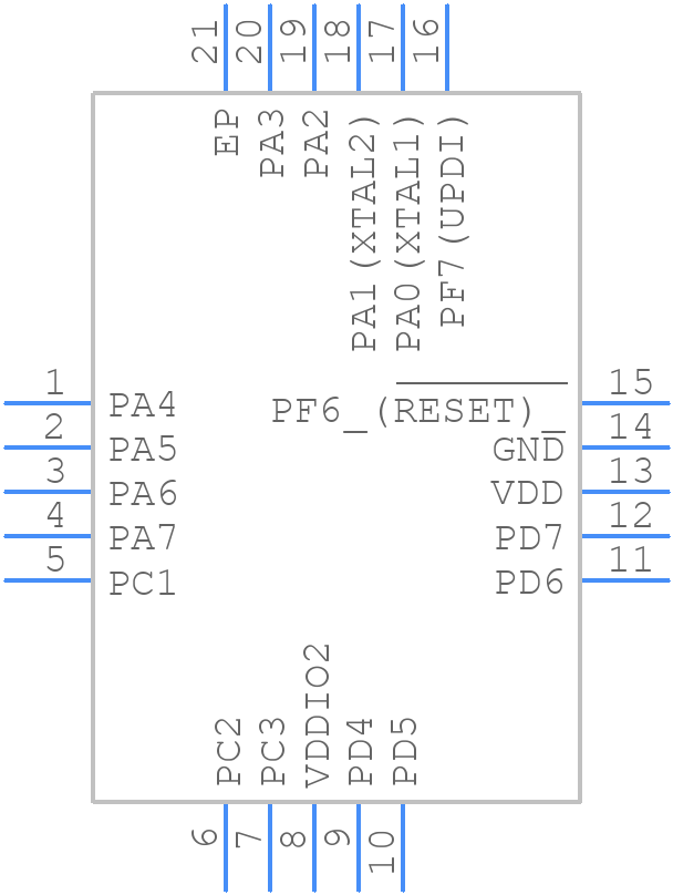 AVR16DD20-I/REB - Microchip - PCB symbol
